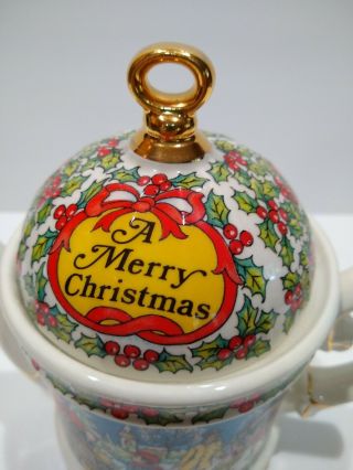 Vtg James Sadler teapot Christmas 1994 Made In England 24k gold English China 8