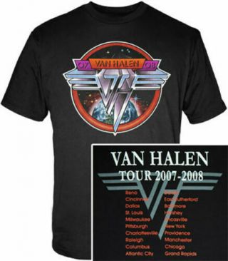 Van Halen Circle Logo 2007 2008 Tour Shirt Official Classic Roth Mens Large D42