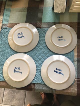 M.  A.  Hadley 7.  5” Salad Plates Set Of Four.  Vintage.  Ship USPS PRIORITY. 2