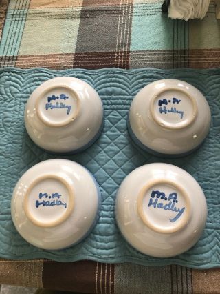 Set Of Four M.  A.  Hadley Pottery Country Scene 5.  5 