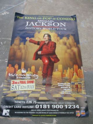 40x60 " Huge Subway Poster Michael Jackson History World Tour 1997