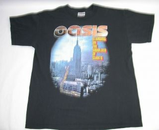 Vtg.  2000 Oasis Standing On The Shoulder Of Giants Tour T - Shirt (fits Like S/m)