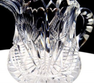 LIBBEY SIGNED BRILLIANT CUT CRYSTAL FEATHER AND FAN 3 1/4 