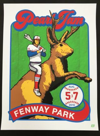 Pearl Jam Concert Poster - 8.  5.  16 Fenway Park - Boston