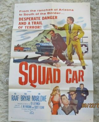 Squad Car 27x41 Folded Movie Poster 1960 Vici Raaf Paul Bryar Arizona