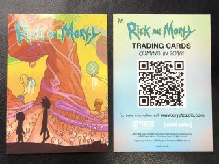 Sdcc 2018 Exclusive Cryptozoic Rick And Morty Promo Trading Card P8 Adult Swim