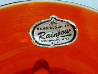 Vintage Rainbow Art Glass Red Orange Amberina Teardrop Top Hat Flower Vase Rare 3