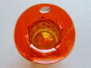 Vintage Rainbow Art Glass Red Orange Amberina Teardrop Top Hat Flower Vase Rare 4