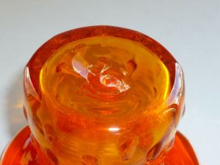 Vintage Rainbow Art Glass Red Orange Amberina Teardrop Top Hat Flower Vase Rare 6