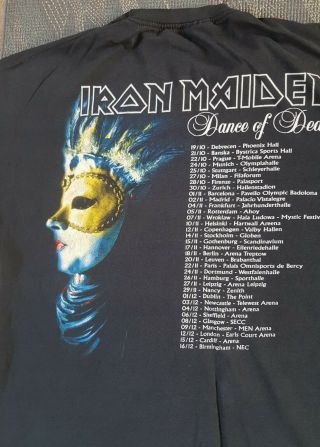 IRON MAIDEN T SHIRT DANCE OF DEATH TOUR 2003 BLACK L Rare Wildest Dreams Eddie 4