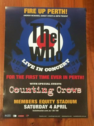 The Who/counting Crows Rare Aussie/oz Promo Tour Poster (a2)