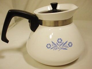 Vtg Corning Ware Blue Cornflower Teapot Tea Pot Kettle 6 Cup P - 104