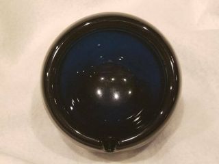 Vintage - Viking Mid Century Modern Blue Heavy Glass Orb Ball Ash Tray 3