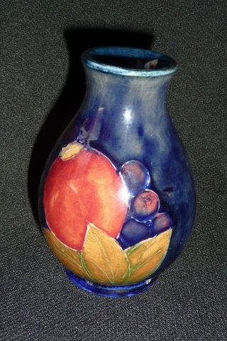 Vintage 1928 - 49 Moorcroft Signed Pottery Pomegranate Small Miniature Vase
