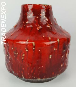 Rare Vintage 60 - 70s P - Keramik Red Vase West German Pottery Fat Lava Mcm Retro