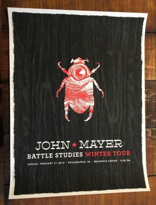 John Mayer Show Poster Art Print Philadelphia - Vahalla Studios Wachovia Center