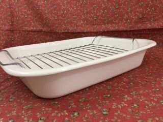 Vtg Corning Ware A 21 Roaster With Rack Large Casserole Dish
