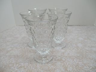 Set Of 5 Fostoria American Footed Iced Tea Tumblers Glasses 5 3/4 "