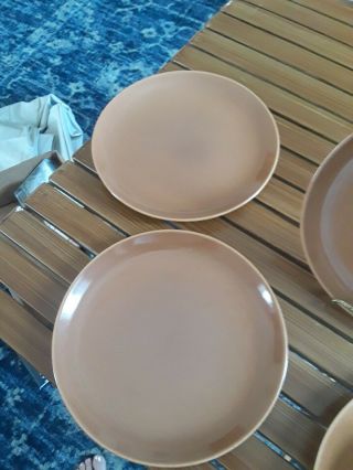 Russell Wright Iroquois Ripe Apricot Lunch Plates 9 And 1/4 Inches.  Set Of 5 4