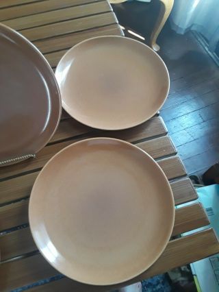Russell Wright Iroquois Ripe Apricot Lunch Plates 9 And 1/4 Inches.  Set Of 5 5