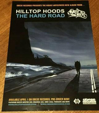 Hilltop Hoods: The Hard Road Rare Aussie/oz Instore Promo Poster