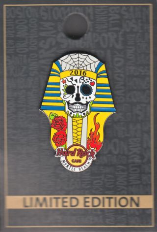 Hard Rock Cafe Pin: Myrtle Beach 2016 Pharaoh Sugar Skull Le300