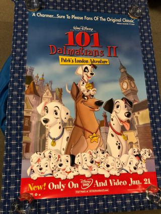 Disney 101 Dalmatians 2 Rolled Movie Poster 1 Sheet Rare Not Folded 26 " X 40 "