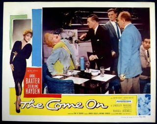 Vintage Movie Lobby Card: " The Come On " 1956 With Anne Baxter,  Battered Woman