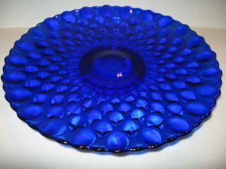 Cobalt Blue Art Glass Cake Serving Plate / Platter Pedestal Tray Stand Elizabeth