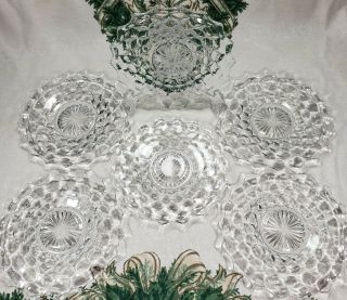 Vintage Authentic Fostoria American Crystal Set Of 6,  8 " Salad Plates