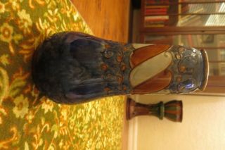 Royal Doulton Arts And Crafts Tall Vase.  Bessie Newberry.  Early 20th Century.