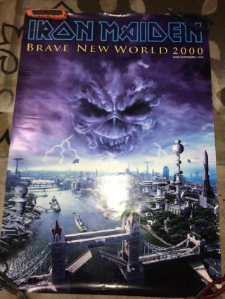 Rare Iron Maiden Brave World 2000 Promo Poster