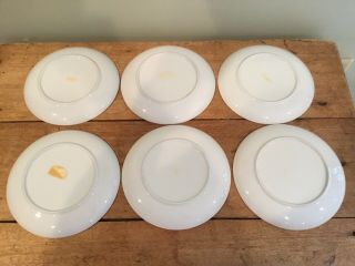 Vintage Berggren Swedish China Set of 6 Salad Plates 7 1/2” Rosemaling Design 4