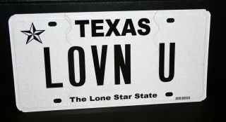 Elvis Presley Issued Texas 6 X 12 Inch License Plate " Lovn U " Near