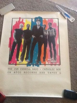 The Jim Carroll Band.  Atco Records.  Promo Poster.  Catholic Boy.