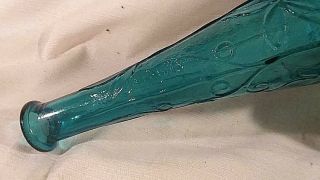 Vintage BLUE MCM Empoli Italy Art Glass Genie Bottle Decanter Teardrop Stopper 5