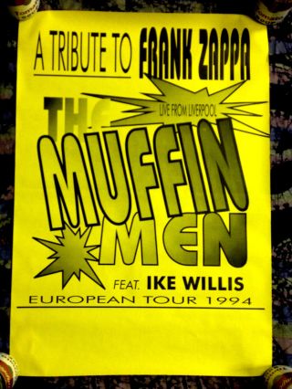 1994 Tribute To Frank Zappa Muffin Men W/ Ike Willis Uk Concert Poster