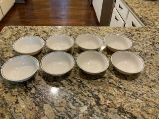 Set 8 Corelle Country Violets Soup Cereal Bowls 6 1/4” Blue Rim