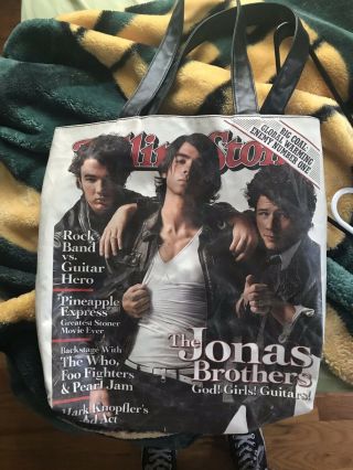 Jonas Brothers Rolling Stone Cover Bag Purse Tote Black