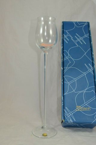 Moser Extra Tall Wine Glass Czech 17 Inches Clear Stem Box Jn