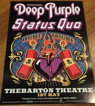 Deep Purple / Status Quo Rare Aussie/oz Tour Promo Poster