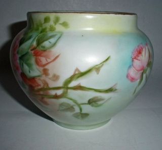 Small Antique W.  G.  & Co.  Limoges France Jardiniere - Roses - Signed 4