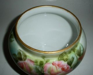Small Antique W.  G.  & Co.  Limoges France Jardiniere - Roses - Signed 7