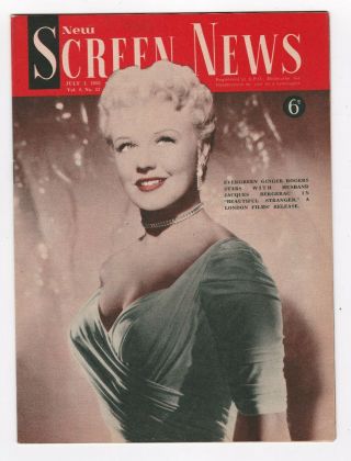Screen News July 1,  1955 Ginger Rogers
