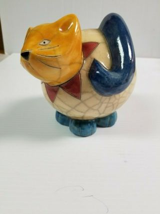 The Fenix Raku Pottery Cat Figurine Hand Made in South Africa 5