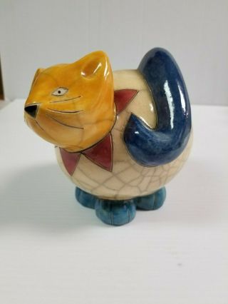 The Fenix Raku Pottery Cat Figurine Hand Made in South Africa 6
