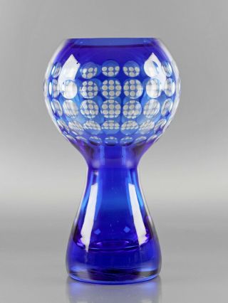 Retro German Harzkristall Marita Voight 70s Space Age Berlin Tv Tower Glass Vase