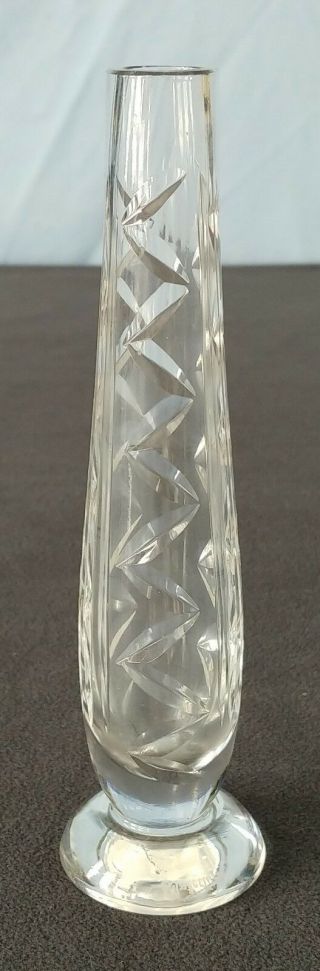 Waterford Crystal Bud Vase Zigzag 7 Inch Signed