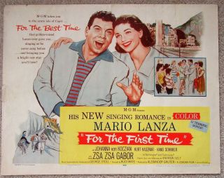 For The First Time 1959 Hlf Sht Movie Poster Rld Mario Lanza Vg