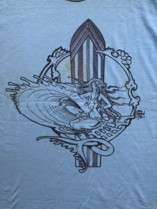 Rare 2009 Rick Griffin Estate ' Mermaid Surfboard ' T - shirt XL 2